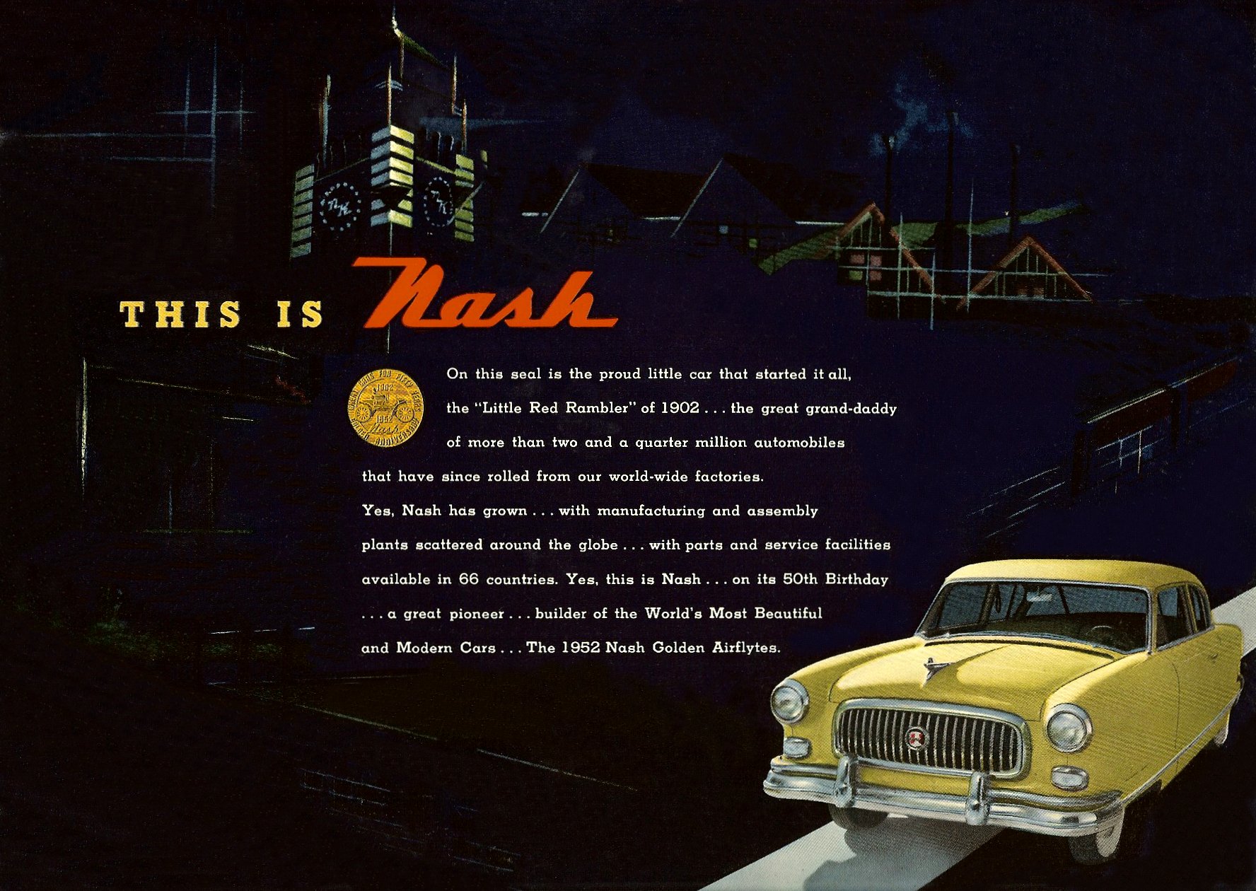1952 Nash Golden Airflyte Brochure Page 1